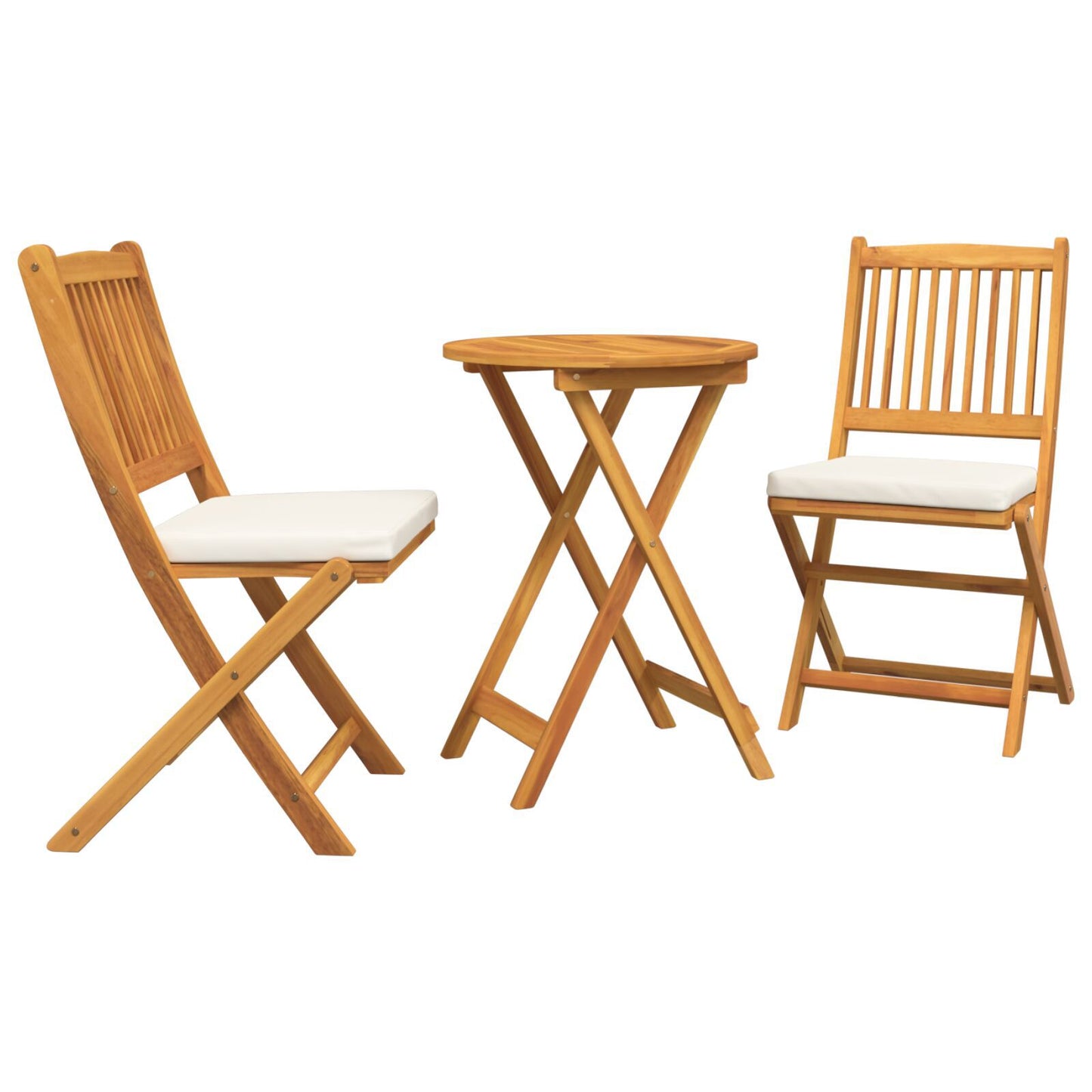 Garten Bistro Set 3 Pcs Braun Massivholz Akazie