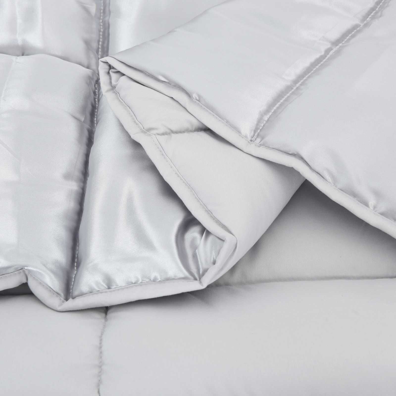Winterbettdecke Silber 220 X 240 Cm Satin Und Mikrofaser
