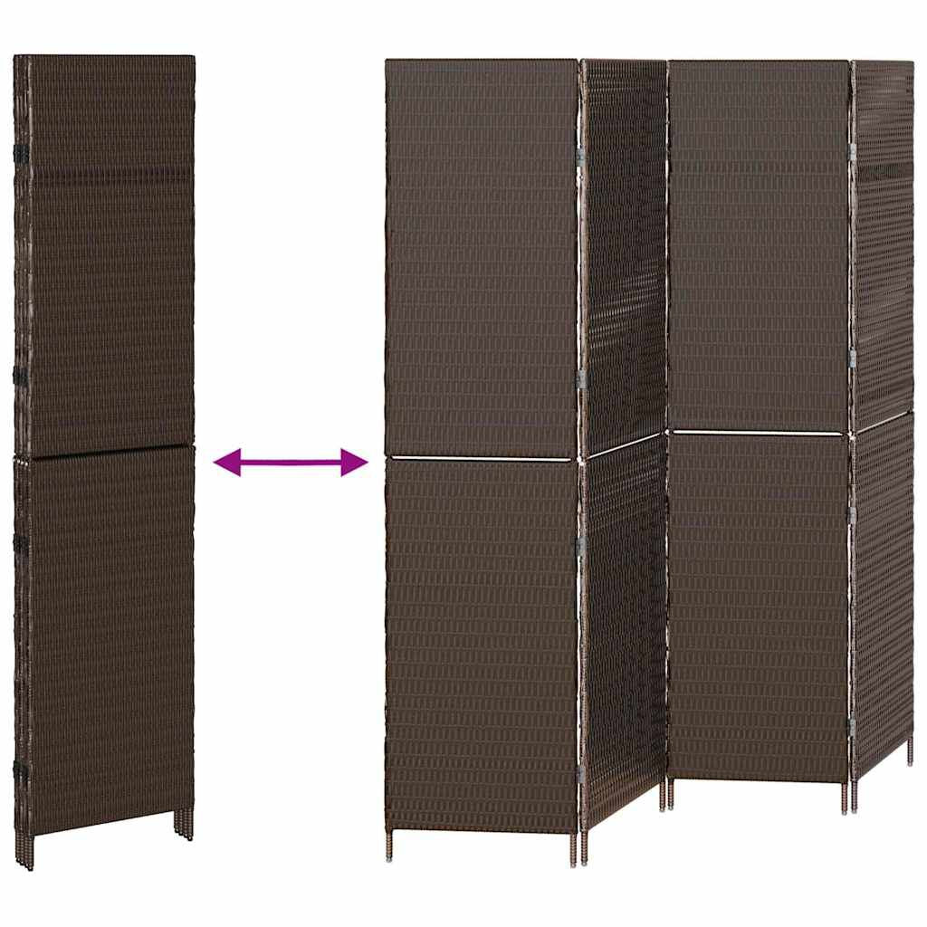 Raumteiler Braun 195 X 180 Cm Poly-Rattan