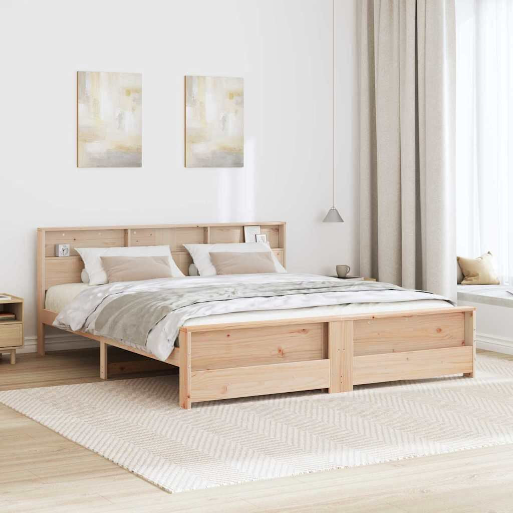 Bettrahmen Mit Kopfteil Braun 180 X 200 Cm Holzwerkstoff