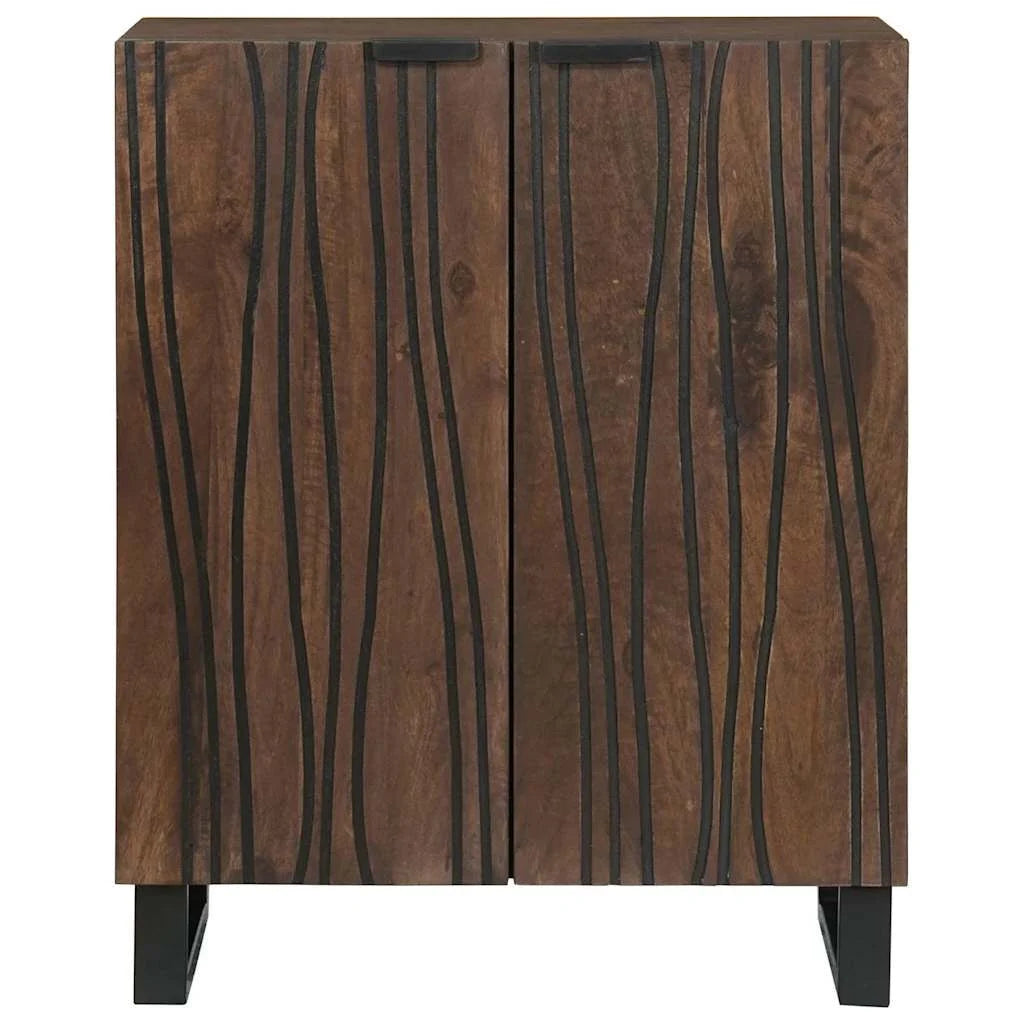 Sideboard Walnuss 60 X 33,5 X 75 Cm Massivholz Mango