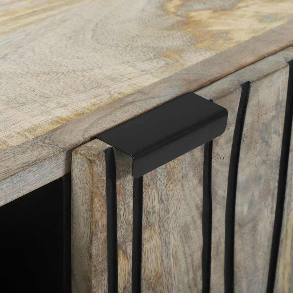 Sideboard Weiß 90 X 33 X 75 Cm Massives Mangoholz