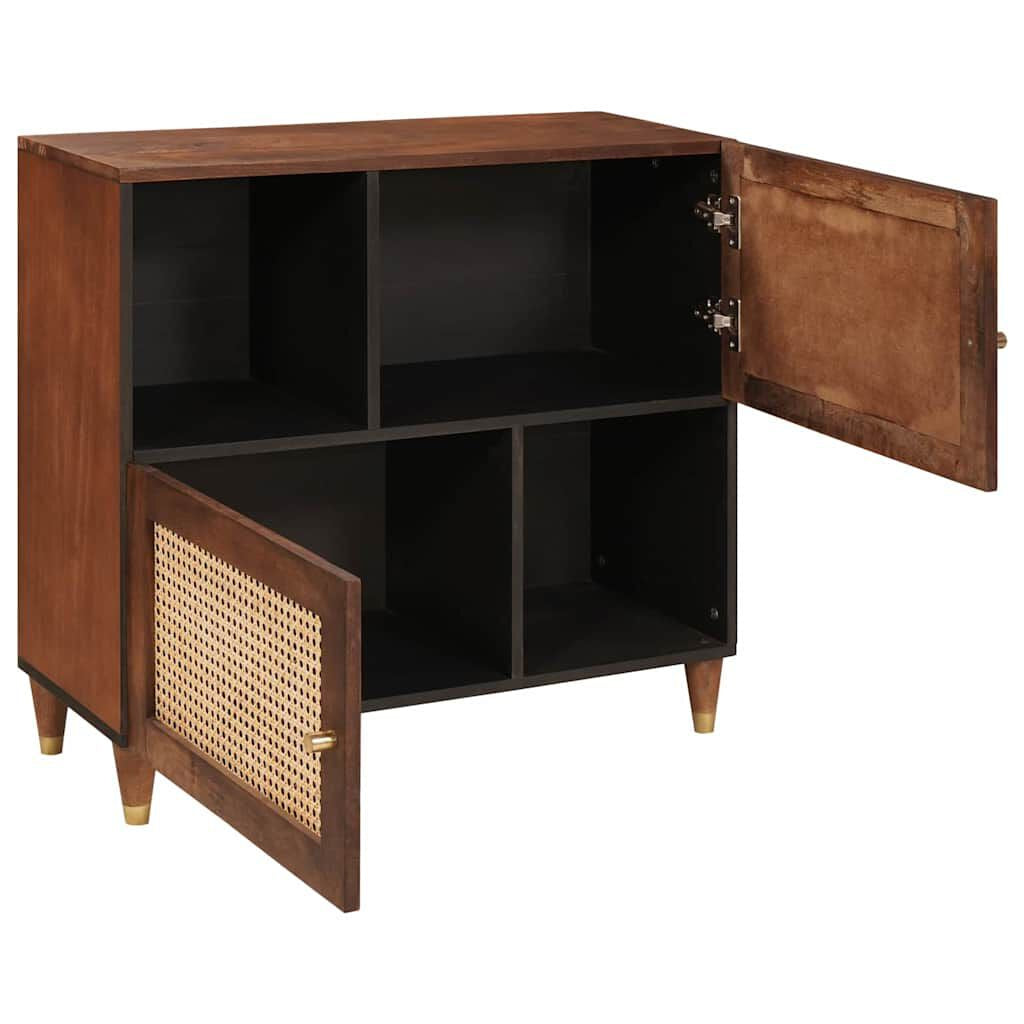 Sideboard Braun 80 X 33,5 X 75 Cm Massivholz Mango