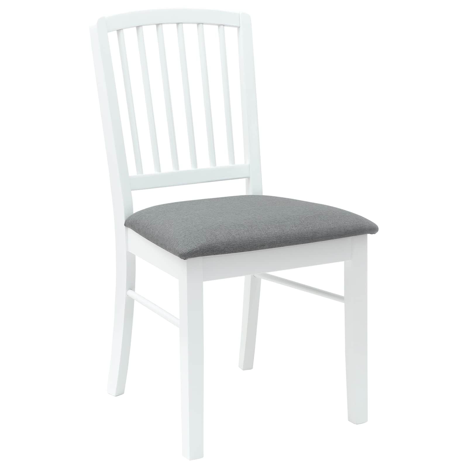 Esszimmerstühle 2 Pcs Weiß 50 X 52,5 X 91 Cm Massives Gummiholz