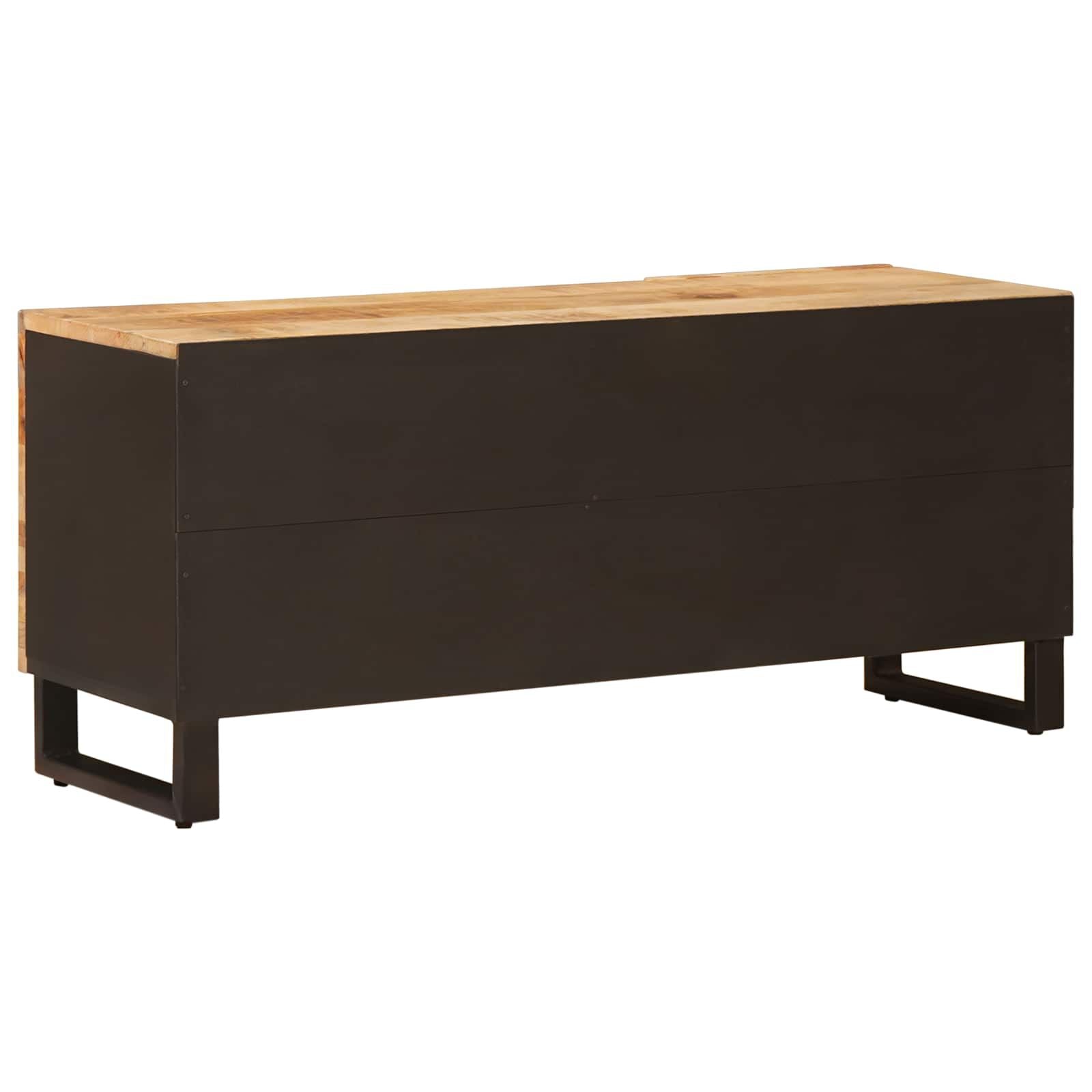 Tv-Schränk Mit Speicher Braun 105 X 33 X 46 Cm Massivholz Mango
