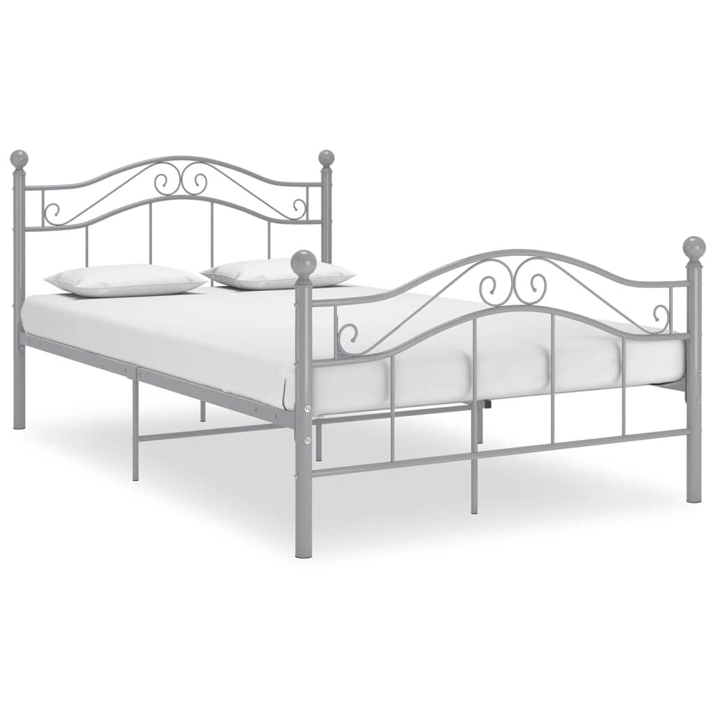 Bett Grau Metall 120X200 Cm