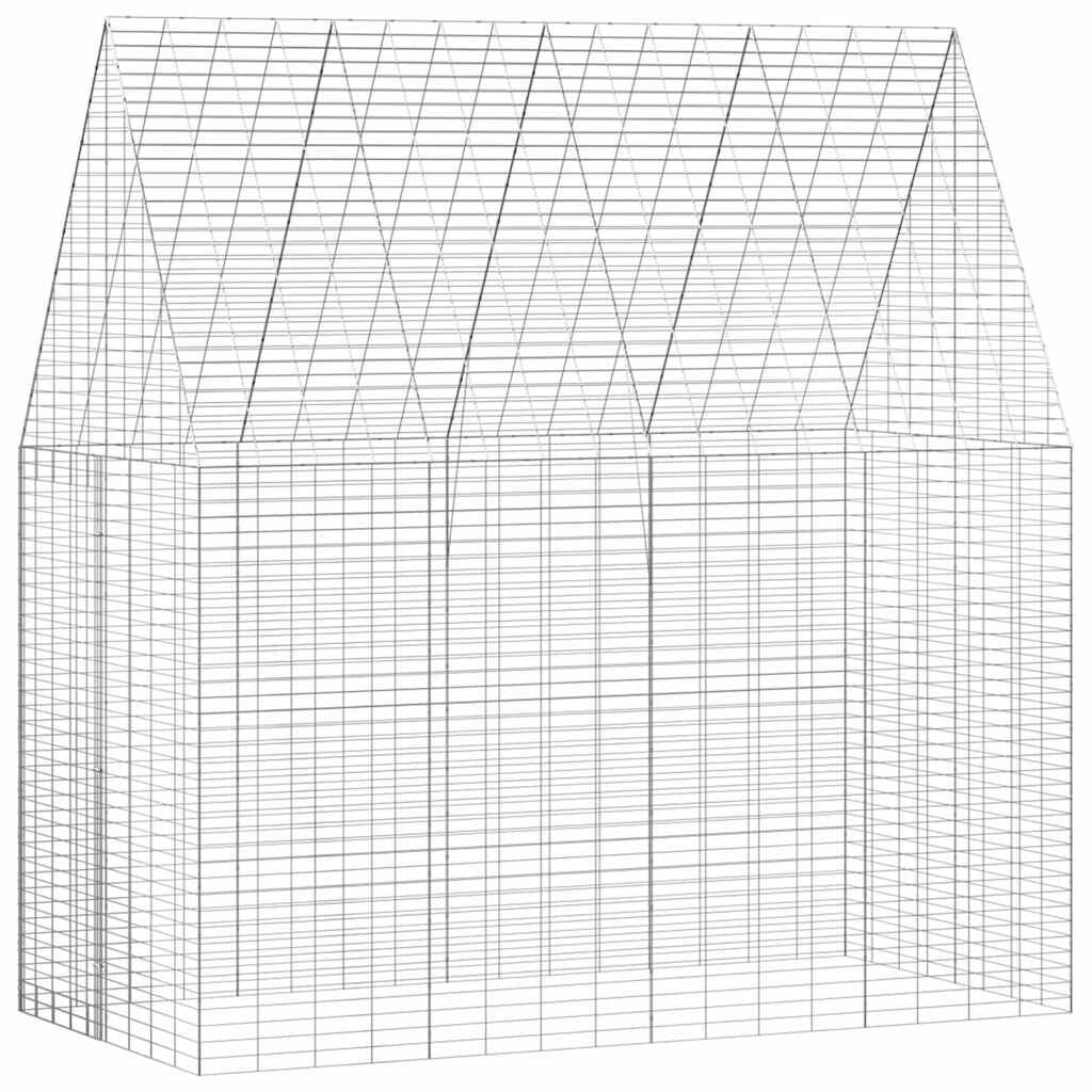 Hasenkäfig Silber 400 X 100 X 210 Cm Verzinkter Stahl