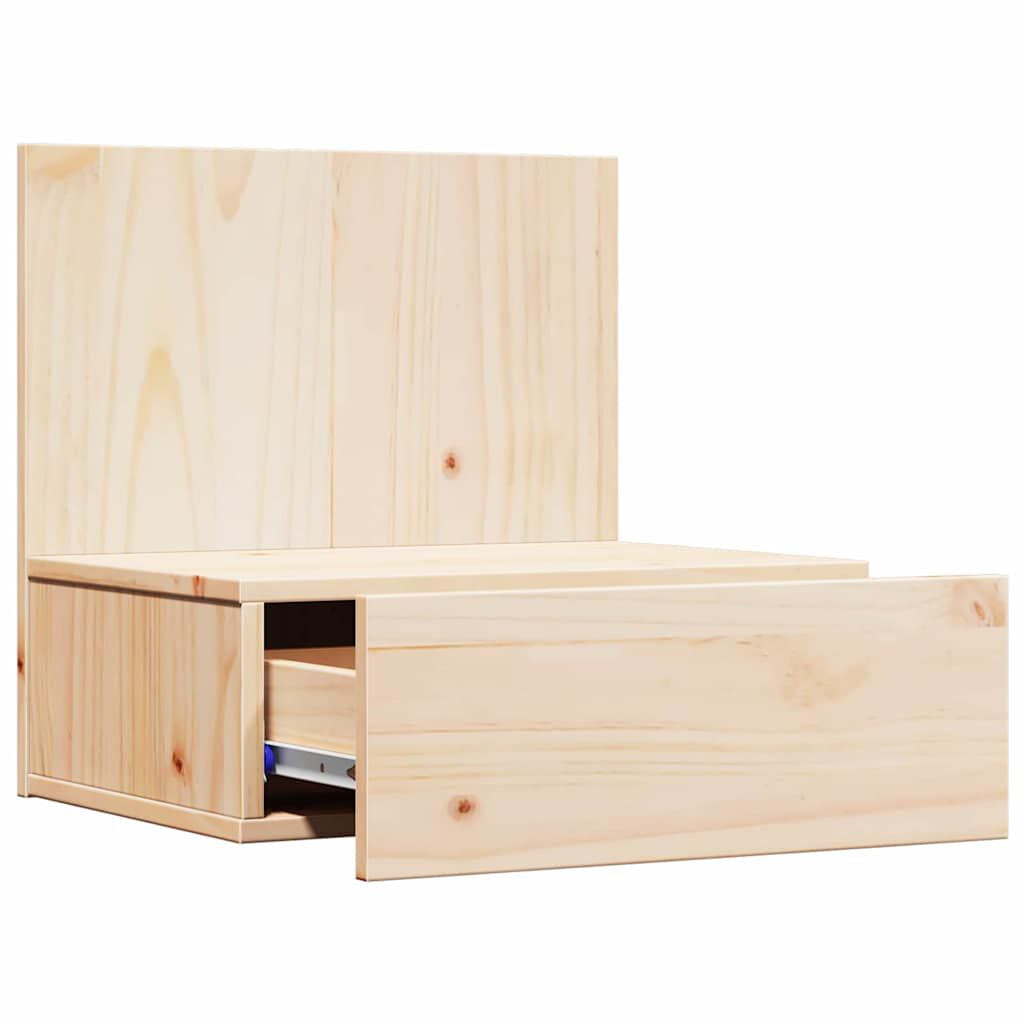 Nachttisch Braun 42 X 32,5 X 40 Cm Massivholz Kiefer