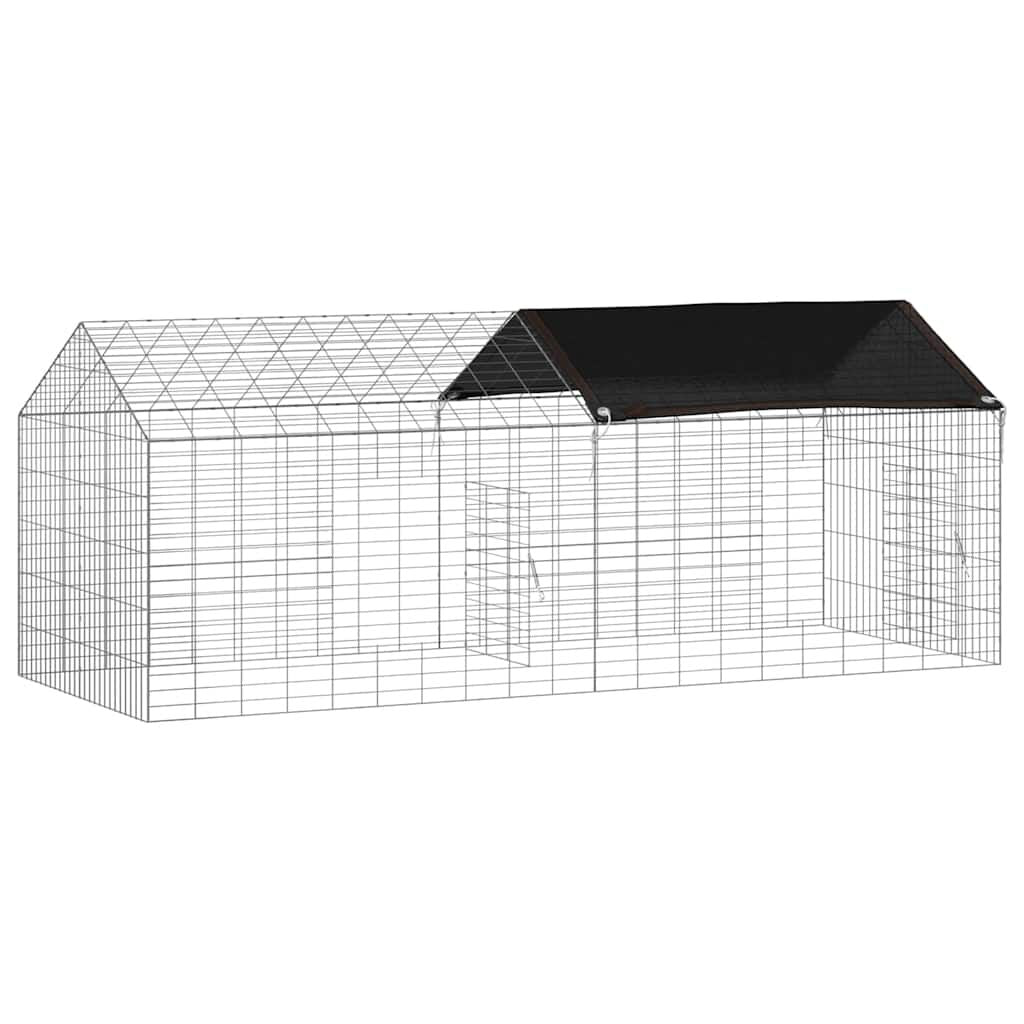 Hasenkäfig Silber 400 X 78 X 78 Cm Verzinkter Stahl