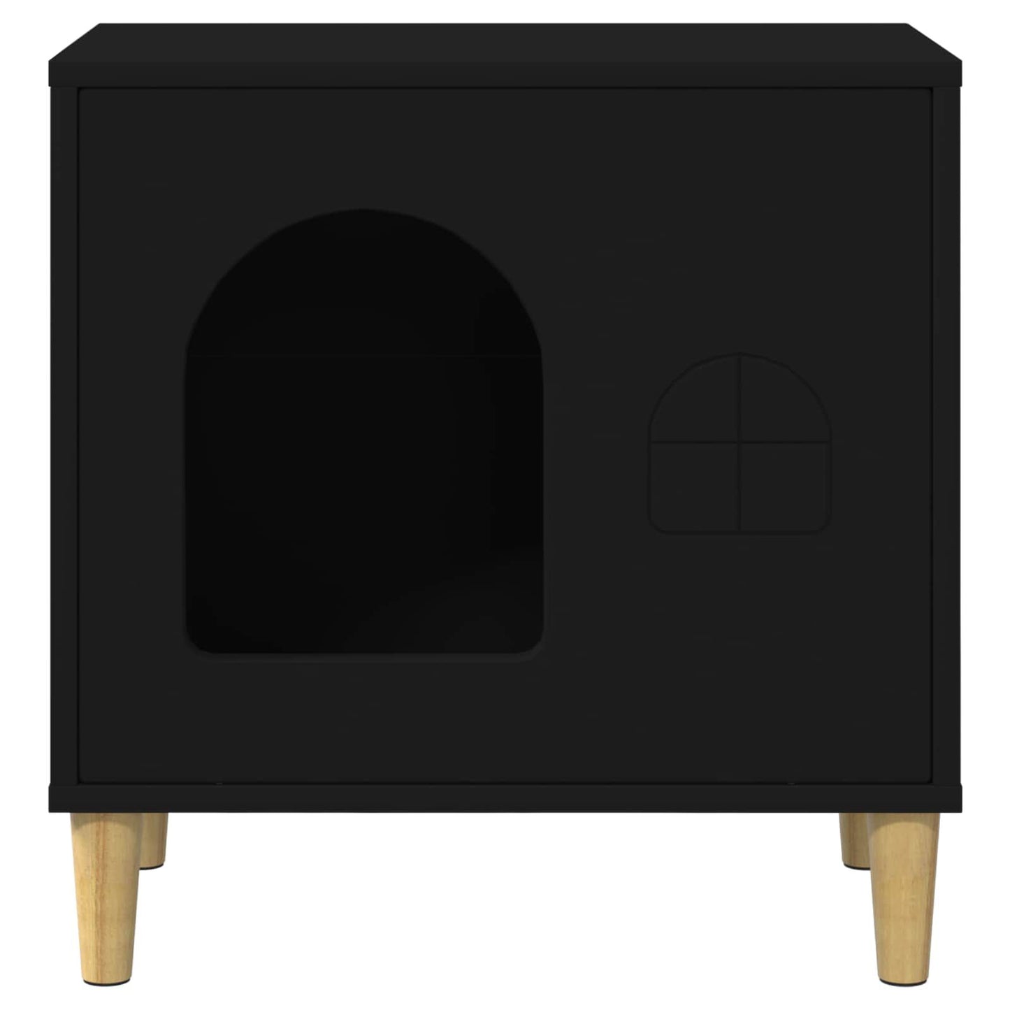 Katzenhaus Schwarz 51 X 30 X 52 Cm Holzwerkstoff