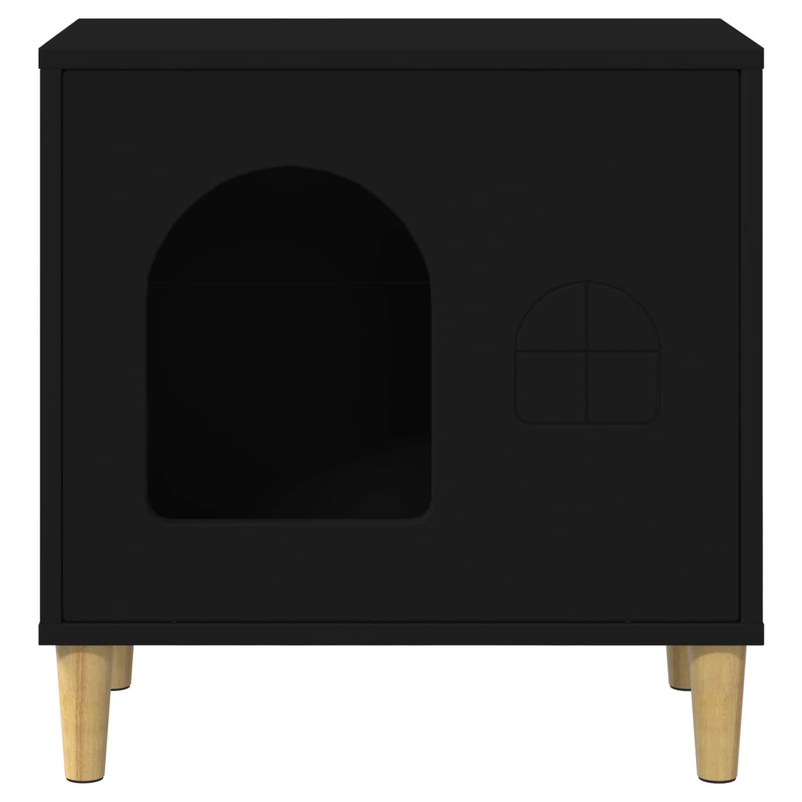 Katzenhaus Schwarz 51 X 30 X 52 Cm Holzwerkstoff