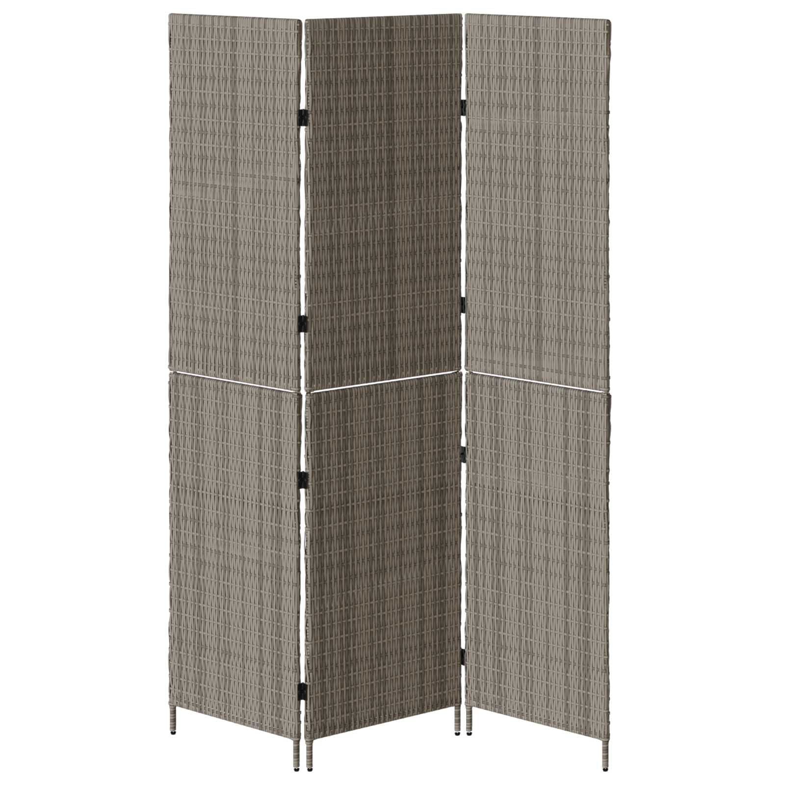 Raumteiler Grau 146 X 180 Cm Poly-Rattan