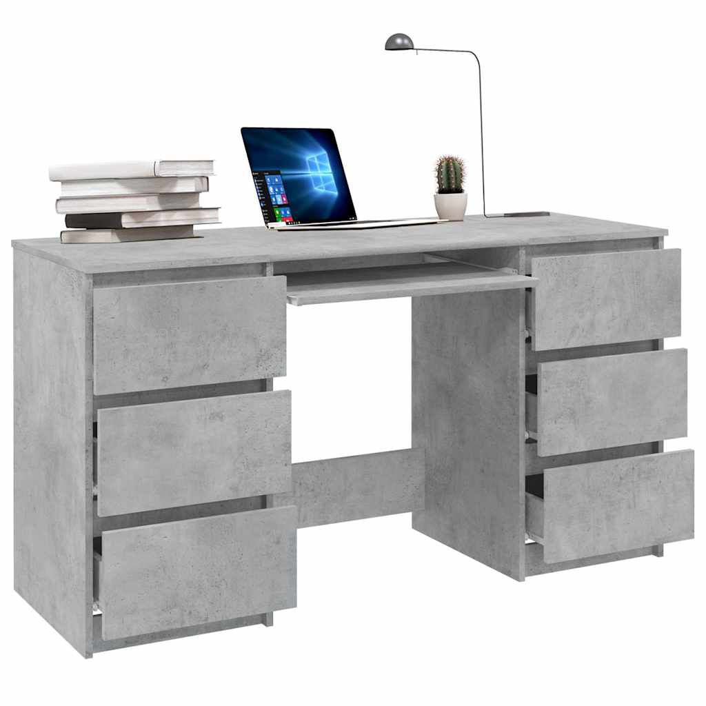 Schreibtisch Betongrau 140X50X77 Cm Holzwerkstoff