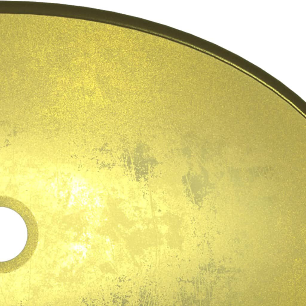 Basin Tempered Glass 54.5X35X15.5 Cm Gold