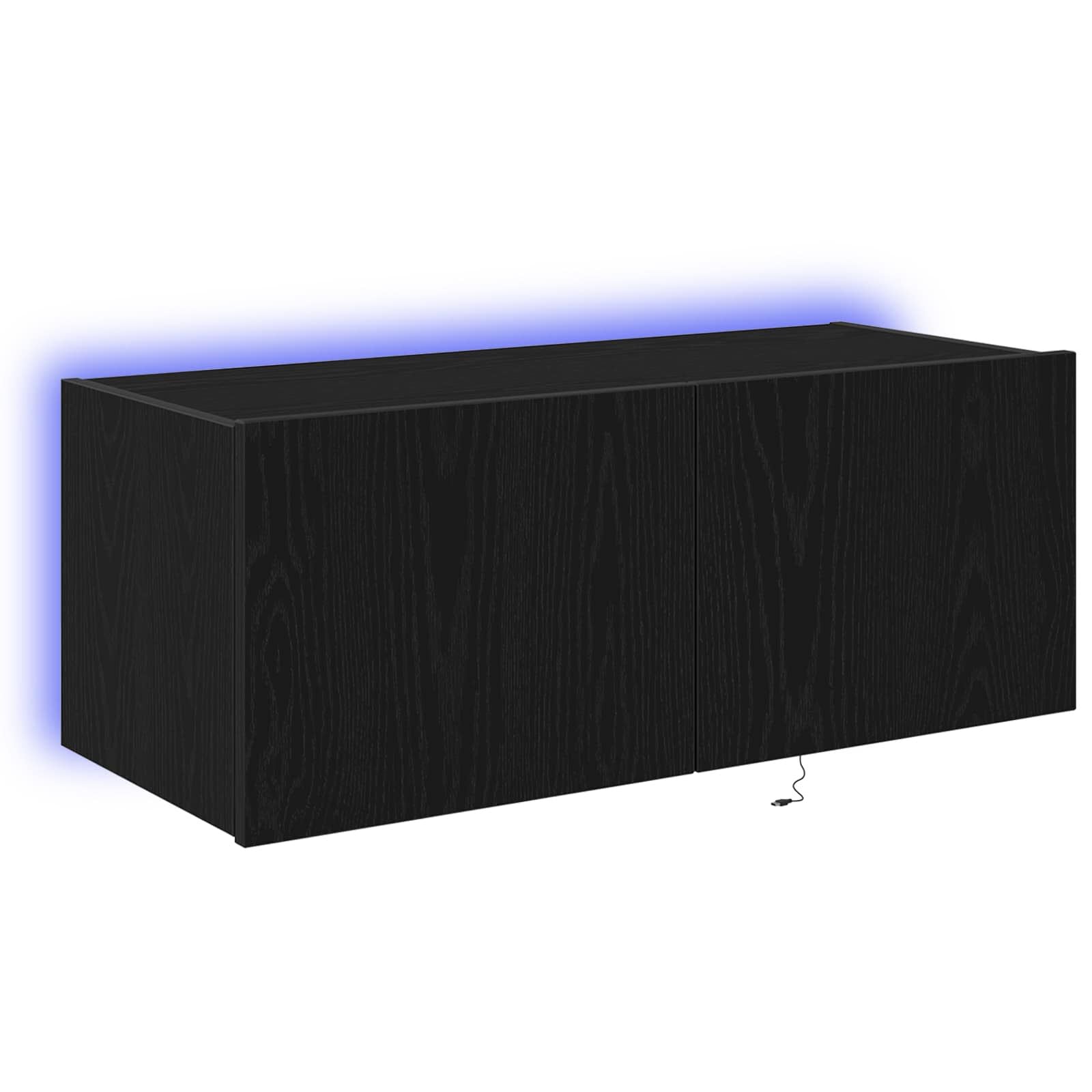Tv-Wandschrank Schwarz Eichen-Optik 80 X 35 X 31 Cm