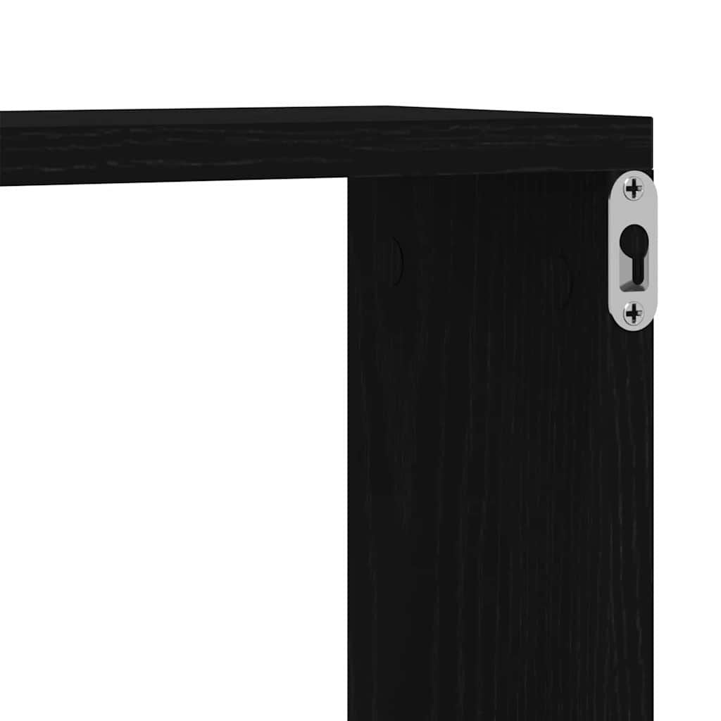 Wandregale Mit Regal 2 Pcs Schwarz Eichen-Optik 80 X 15 X 26 Cm