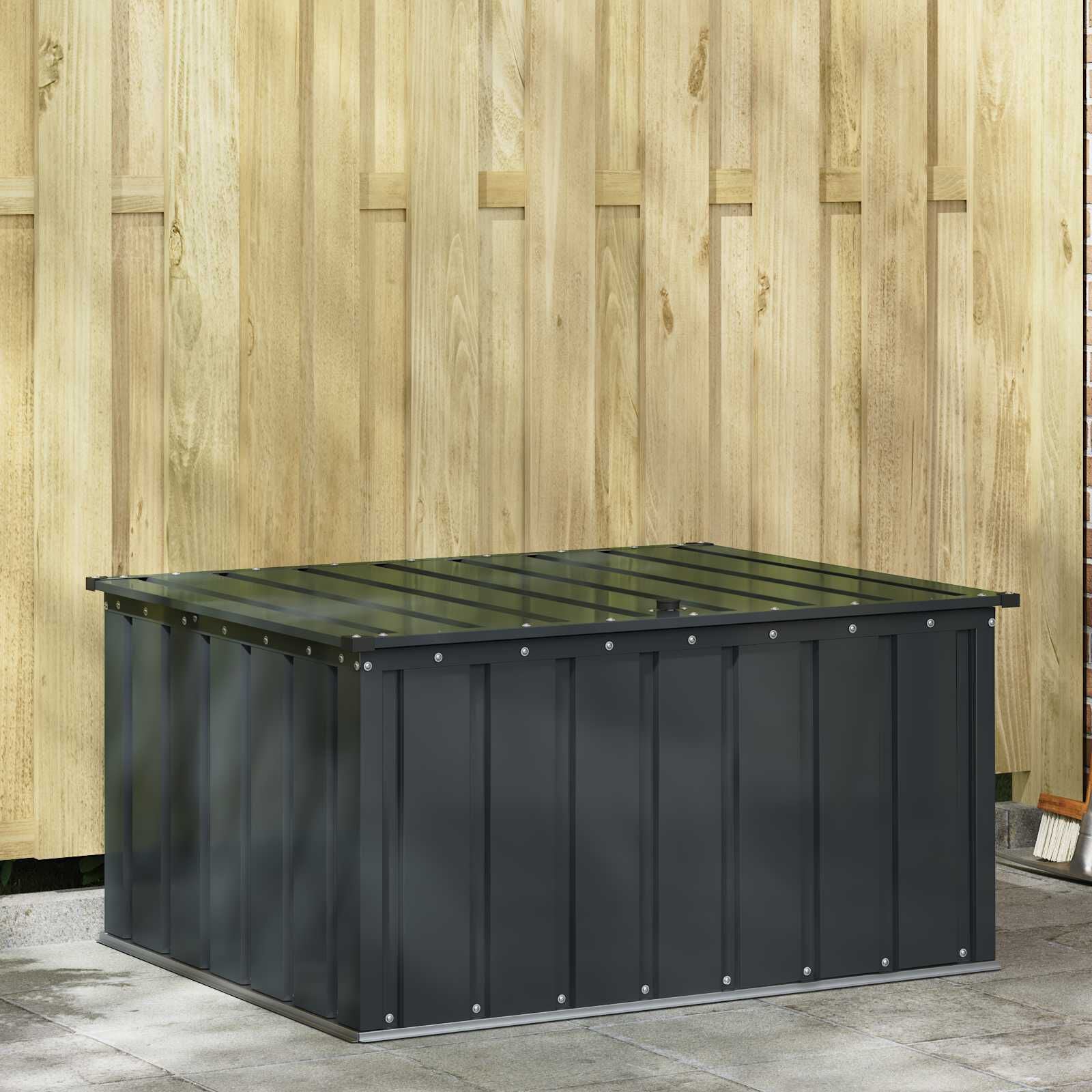 Gartenlagerbox Schwarz 101 X 82 X 50 Cm Stahl