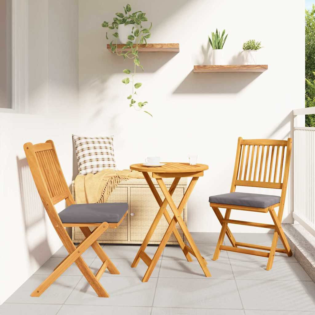 Garten Bistro Set 3 Pcs Braun Massivholz Akazie