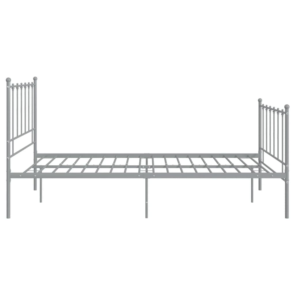 Bett Grau Metall 120X200 Cm