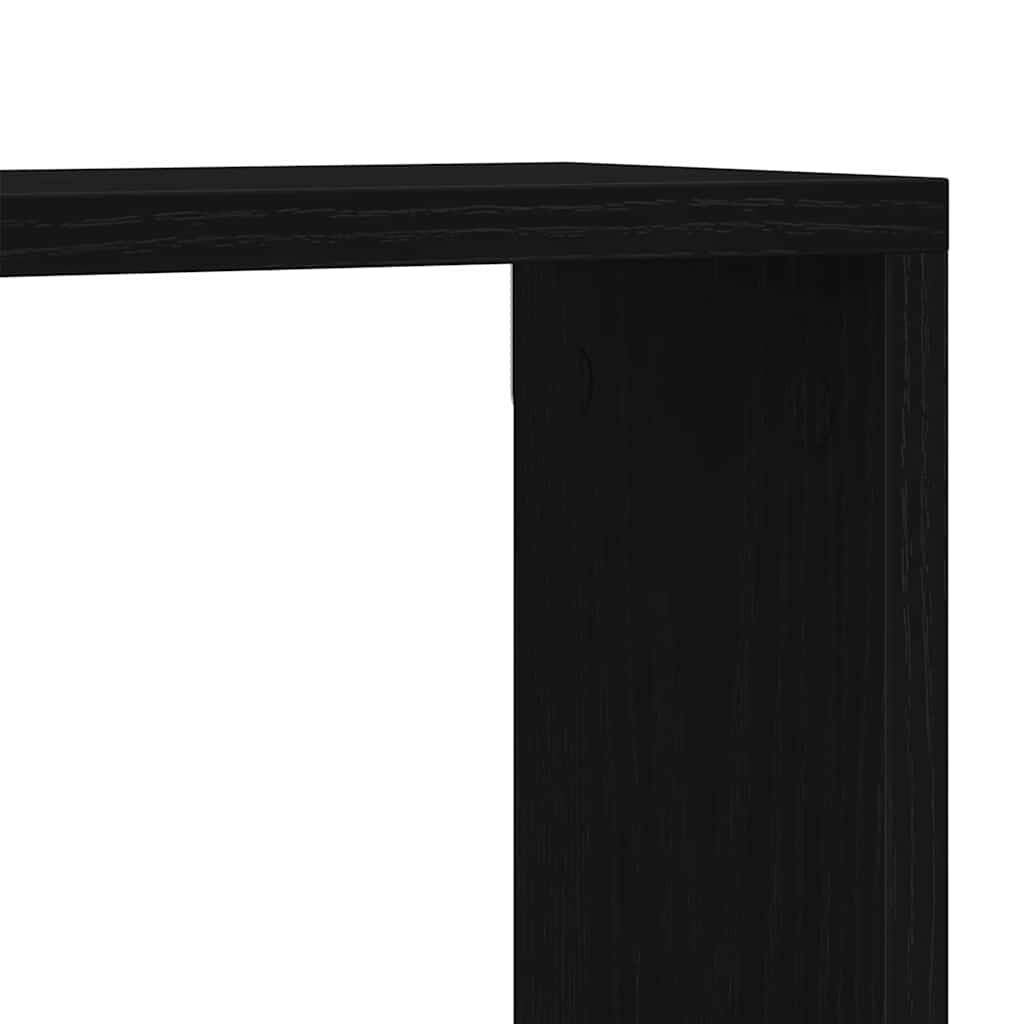 Wandregale Mit Regal 2 Pcs Schwarz Eichen-Optik 80 X 15 X 26 Cm