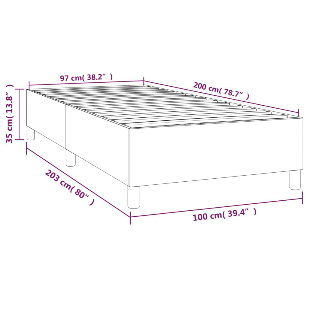 Boxspringbettgestell Schwarz 100X200 Cm Stoff