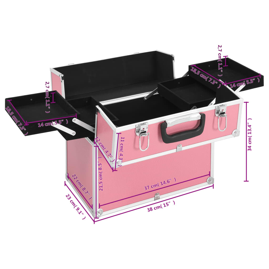 Kosmetikkoffer Schminkkoffer Friseurkoffer Schmuckkoffer Aluminium Vidaxl