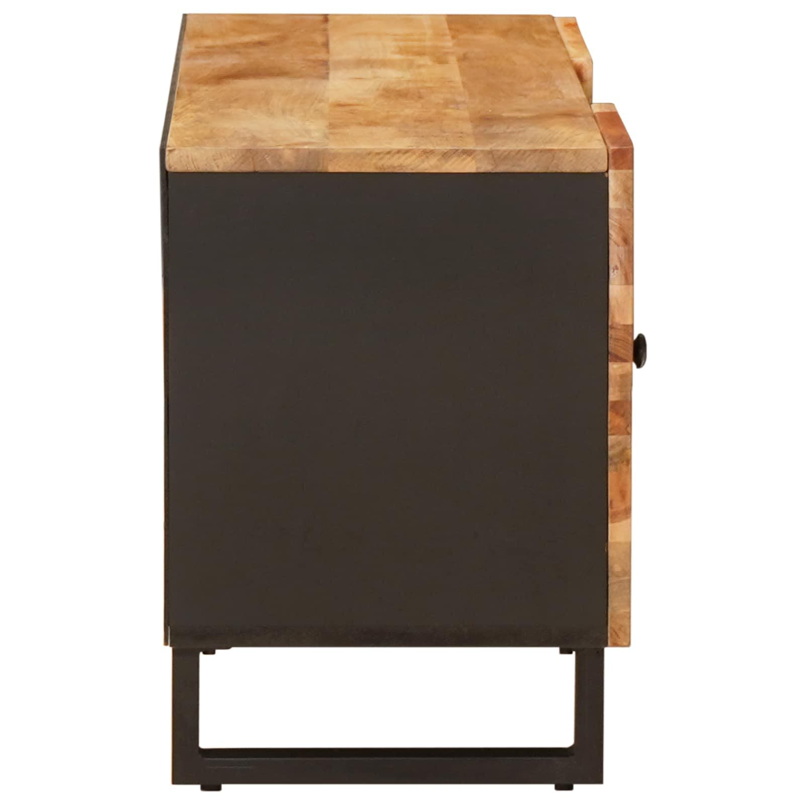Tv-Schränk Mit Regal Braun 105 X 33 X 46 Cm Massivholz Mango