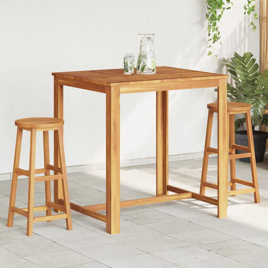 Barhocker 2 Stk. Massivholz Akazie