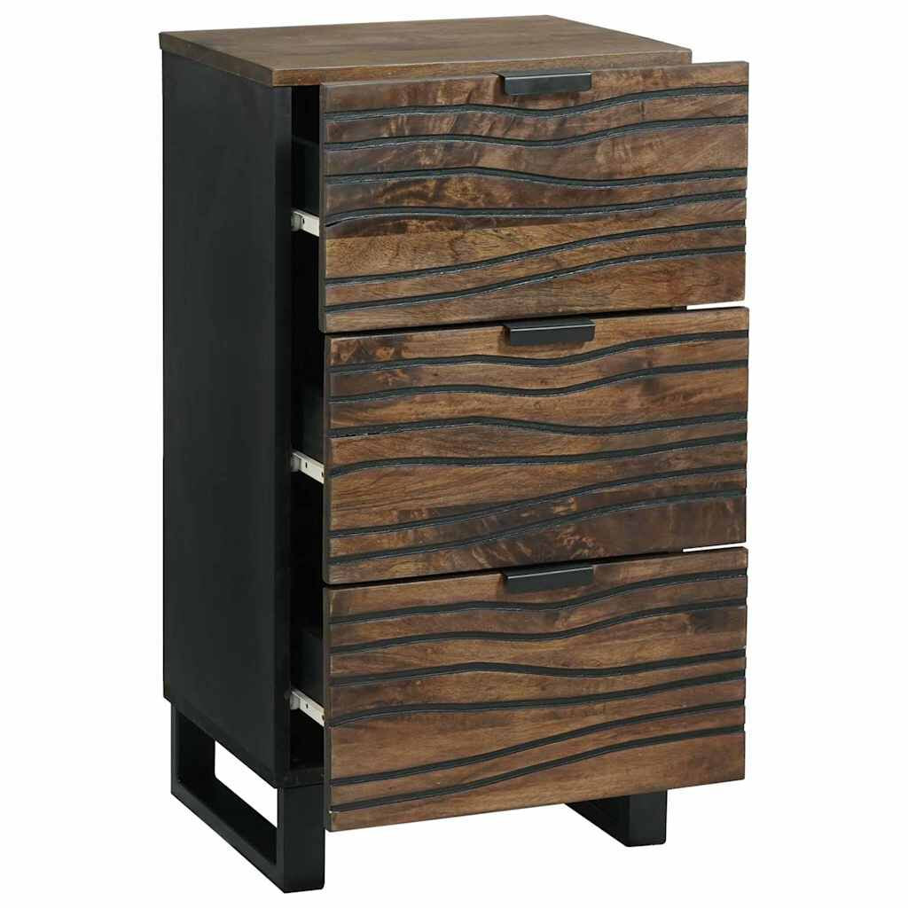 Sideboard Braun 40 X 33 X 75 Cm Massives Mangoholz