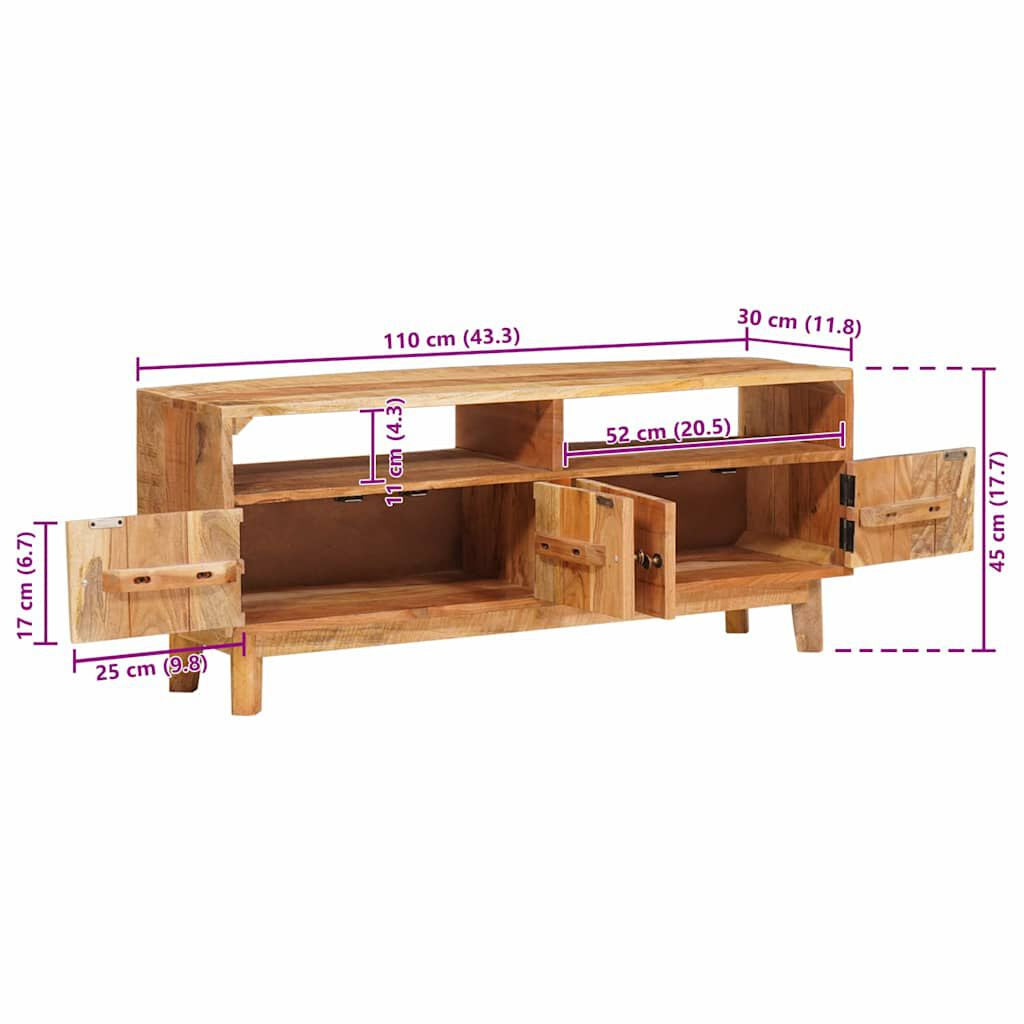 Stauraumschränke Braun 110 X 30 X 45 Cm Massivholz Mango