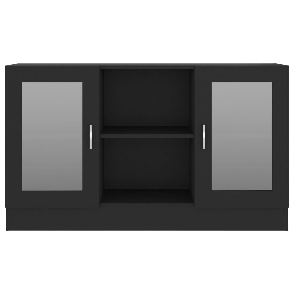 Vitrinenschrank Schwarz 120X30,5X70 Cm Holzwerkstoff
