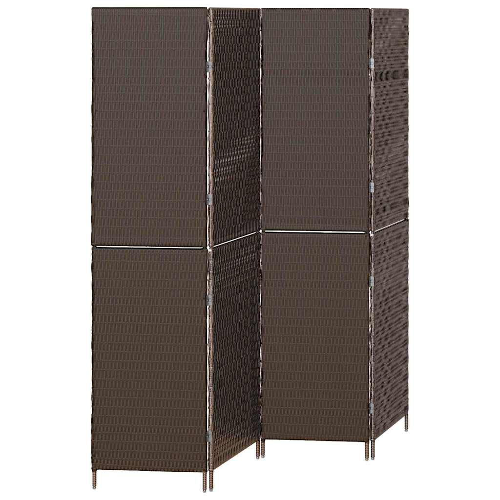 Raumteiler Braun 195 X 180 Cm Poly-Rattan