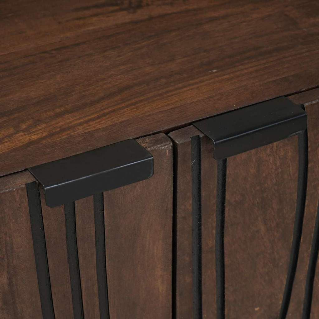 Sideboard Walnuss 60 X 33,5 X 75 Cm Massivholz Mango