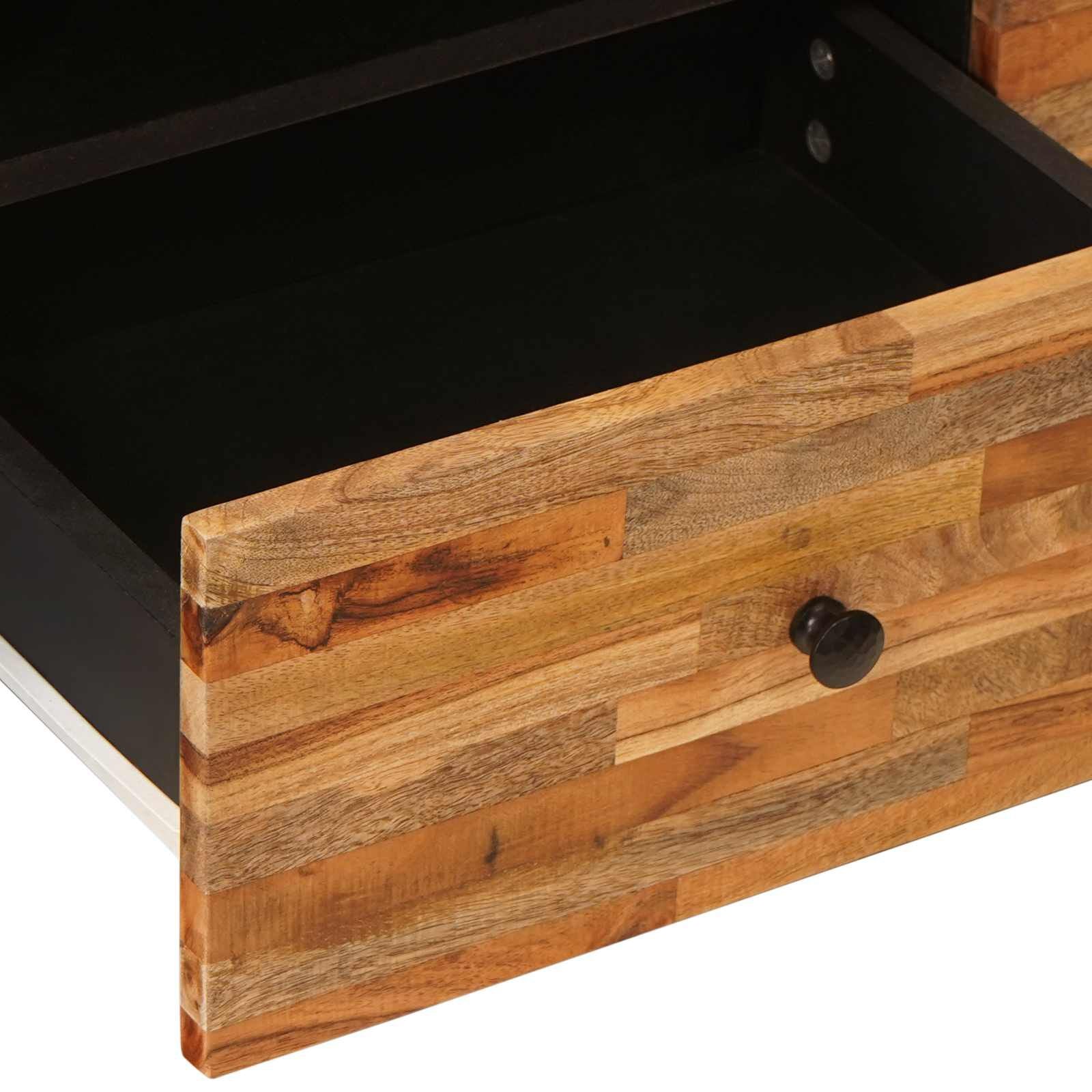 Tv-Schränk Mit Regal Braun 105 X 33 X 46 Cm Massivholz Mango