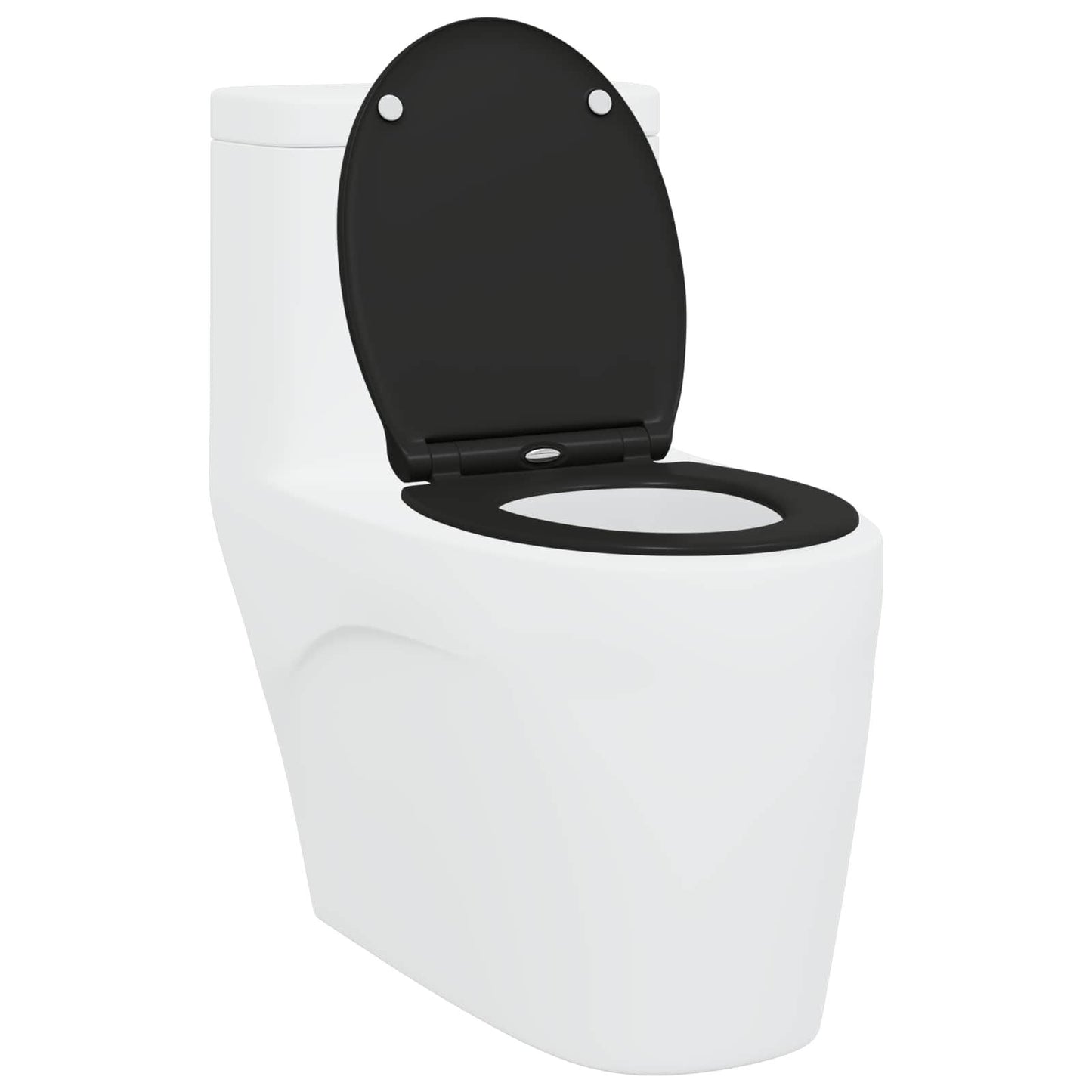 Toilettensitz Schwarz 47 X 37,5 X 3,8 Cm Duroplast