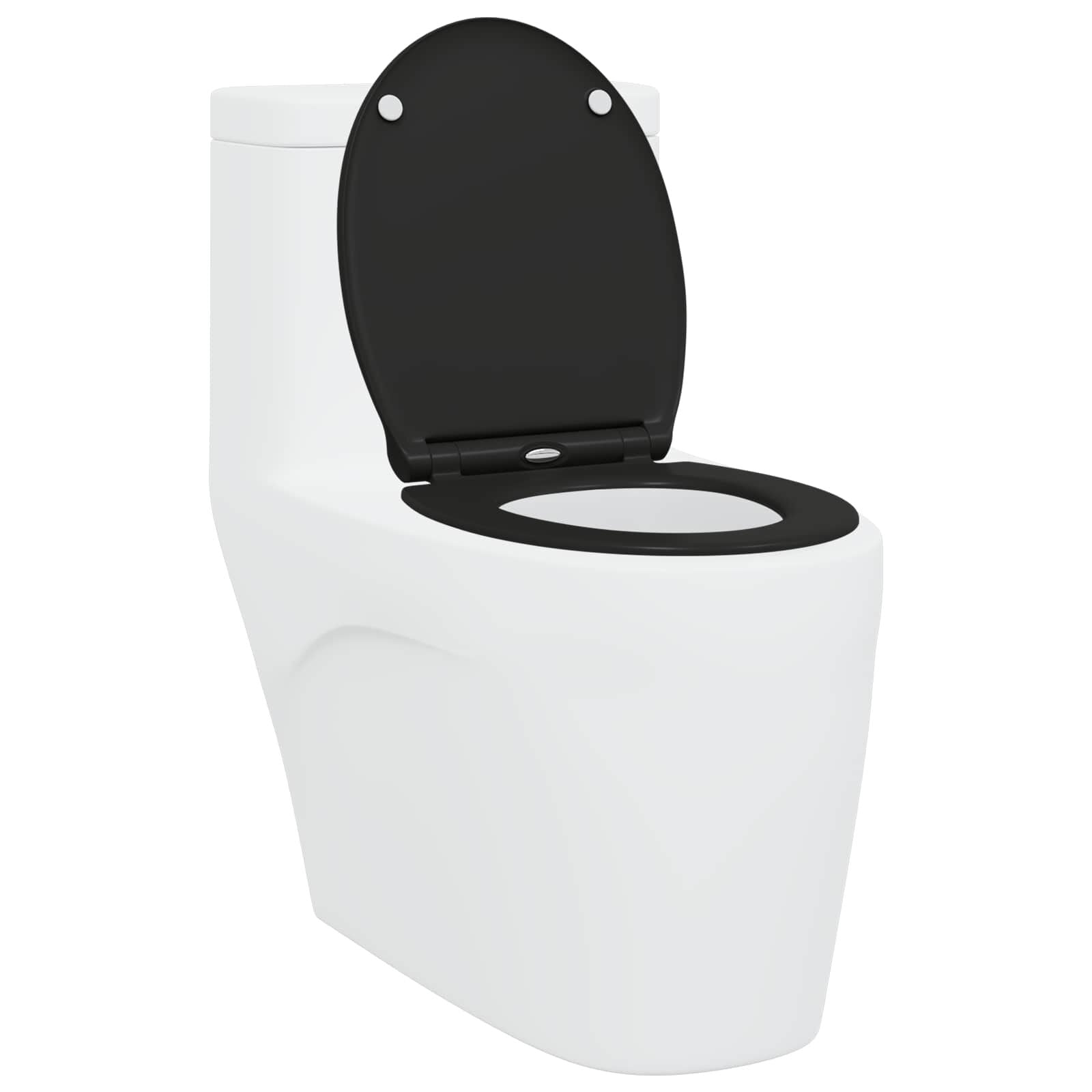 Toilettensitz Schwarz 47 X 37,5 X 3,8 Cm Duroplast