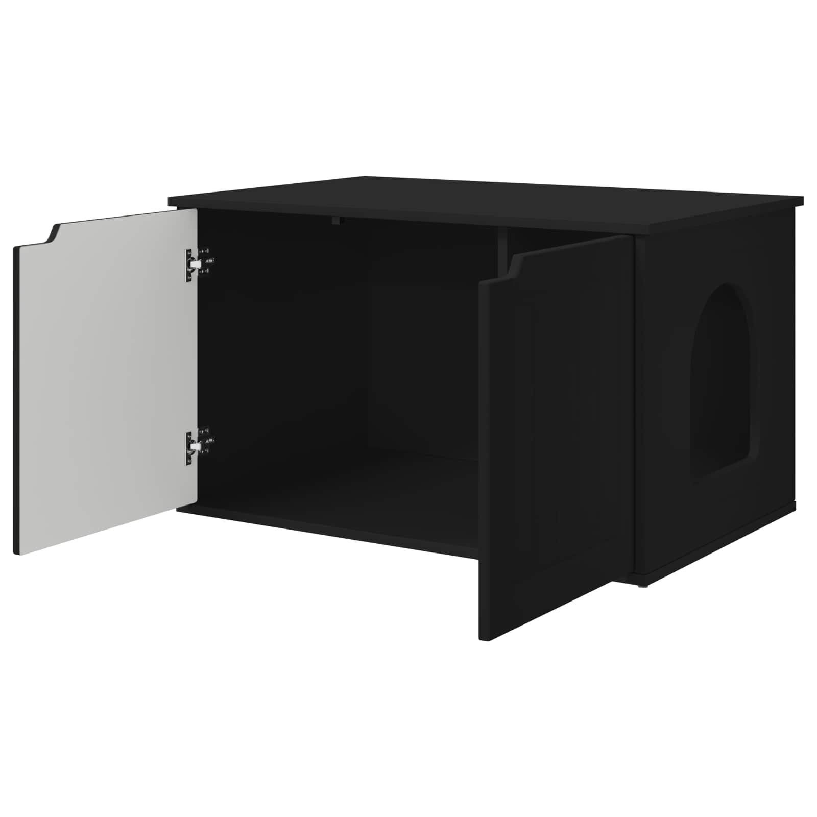 Katzenhaus Schwarz 85 X 55 X 50,5 Cm Holzwerkstoff