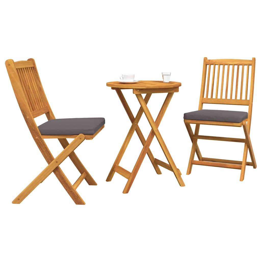 Garten Bistro Set 3 Pcs Braun Massivholz Akazie