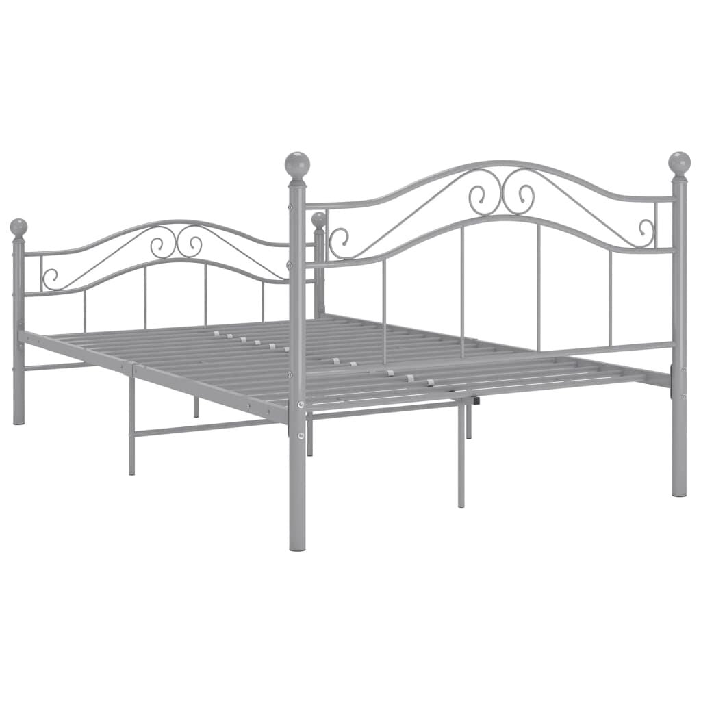 Bett Grau Metall 120X200 Cm