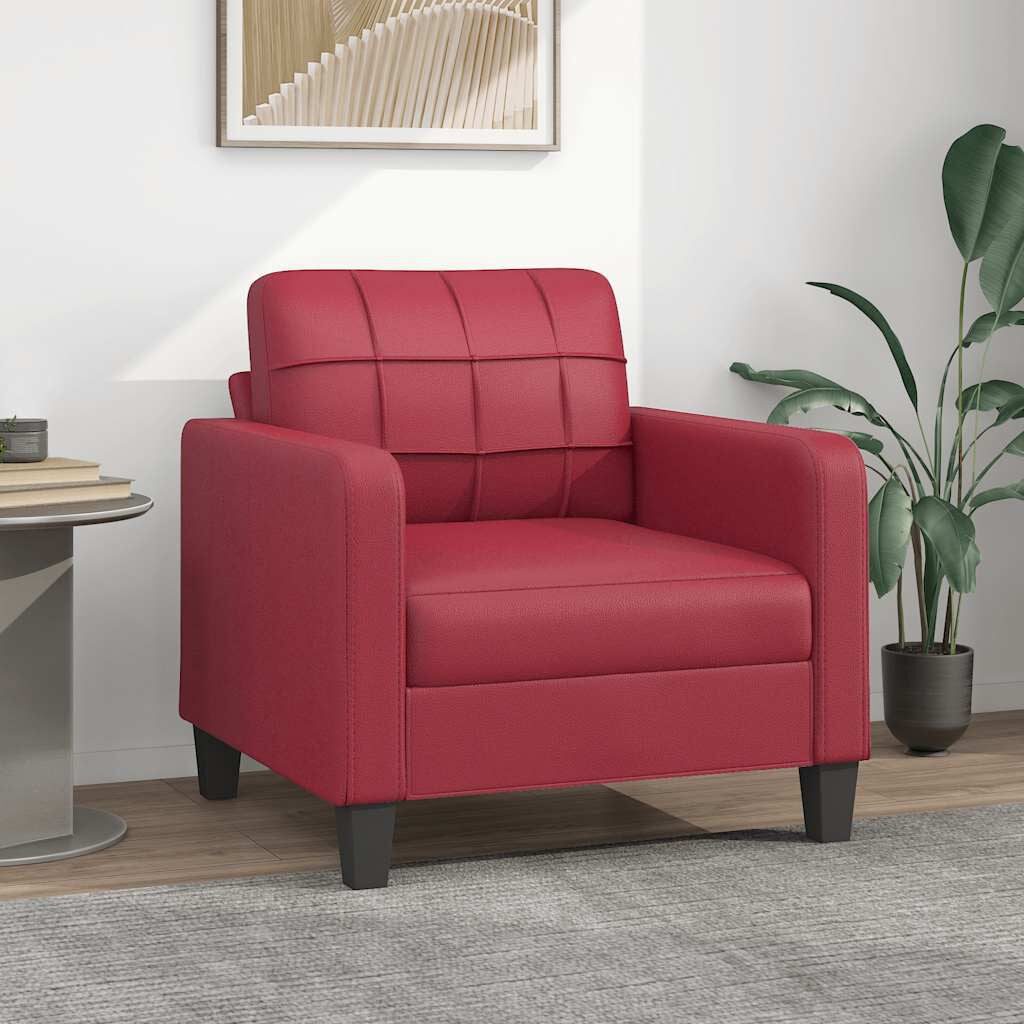 Sessel Weinrot 60 Cm Kunstleder