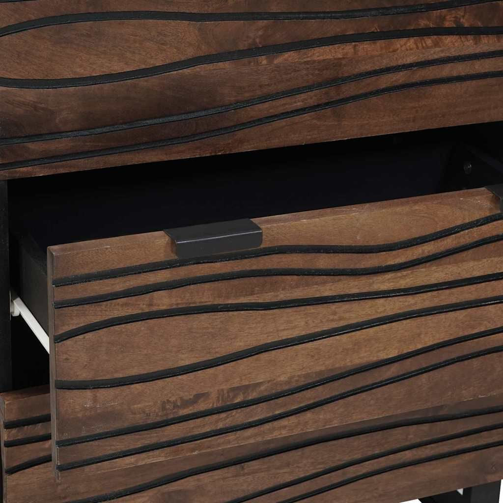 Sideboard Braun 60 X 33.5 X 75 Cm Massivholz Mango