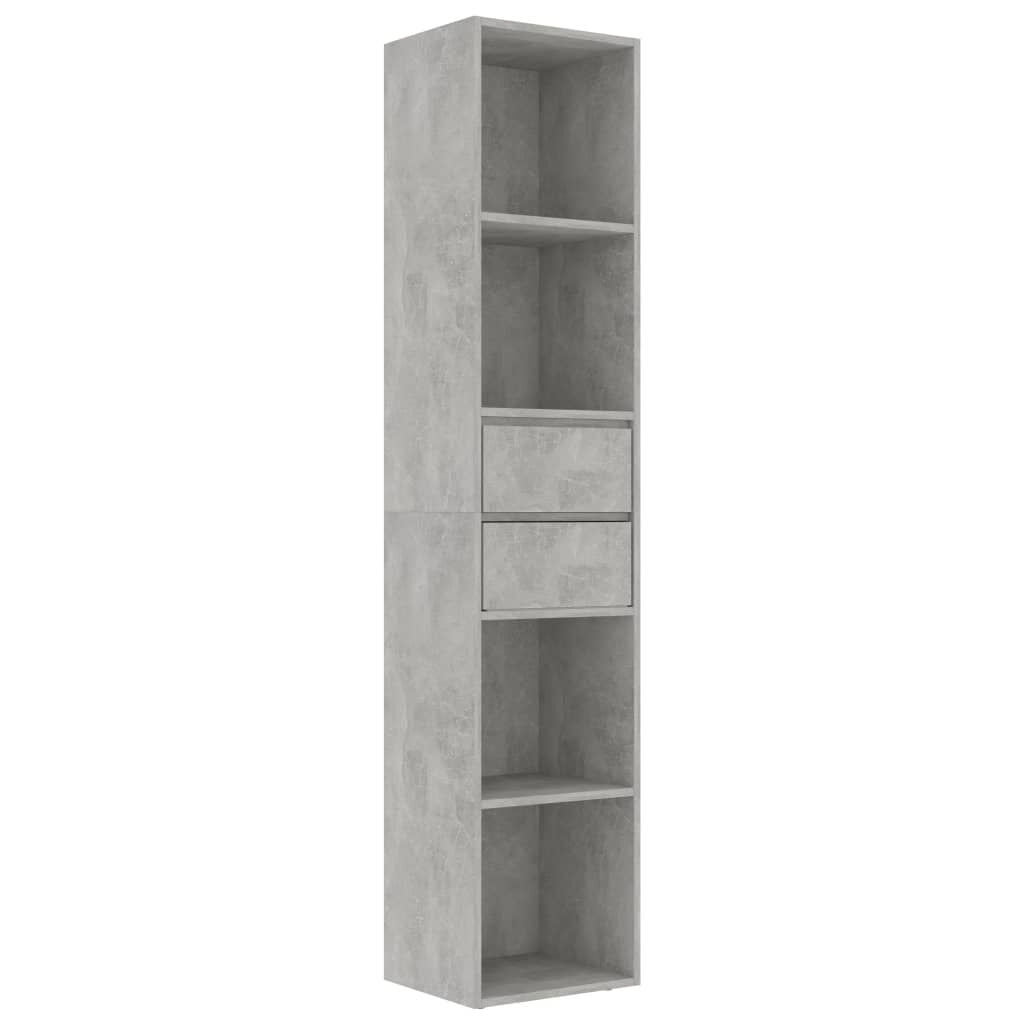 Bücherregal Betongrau 36X30X171 Cm Holzwerkstoff