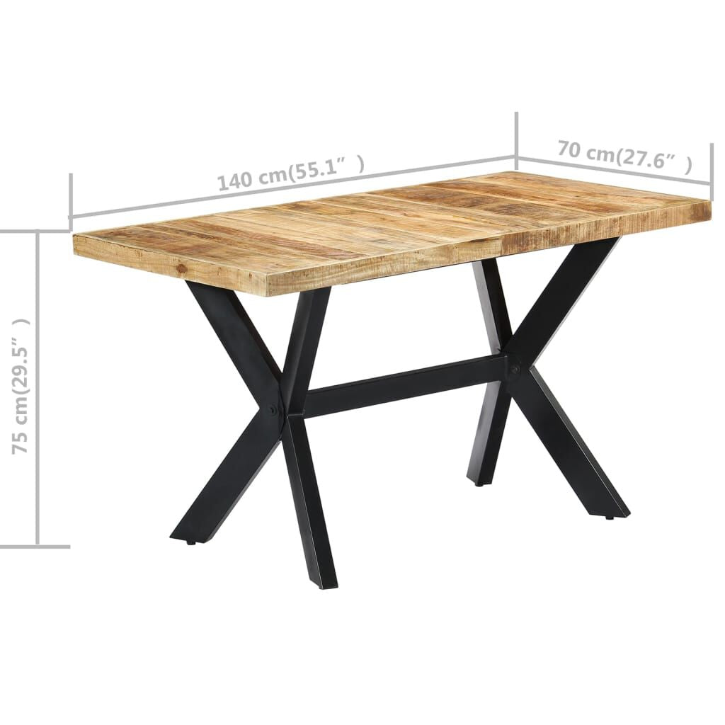 Esstisch 140X70X75 Cm Raues Mangoholz