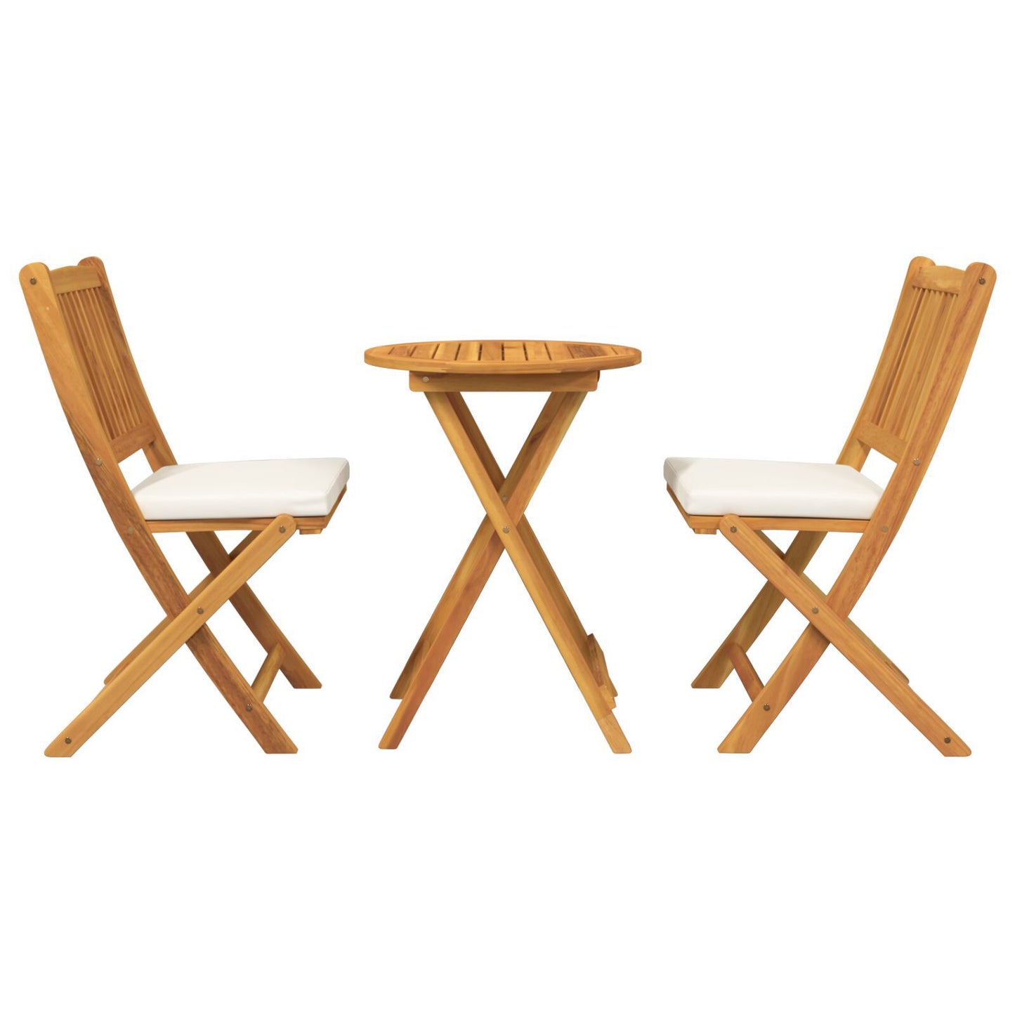 Garten Bistro Set 3 Pcs Braun Massivholz Akazie