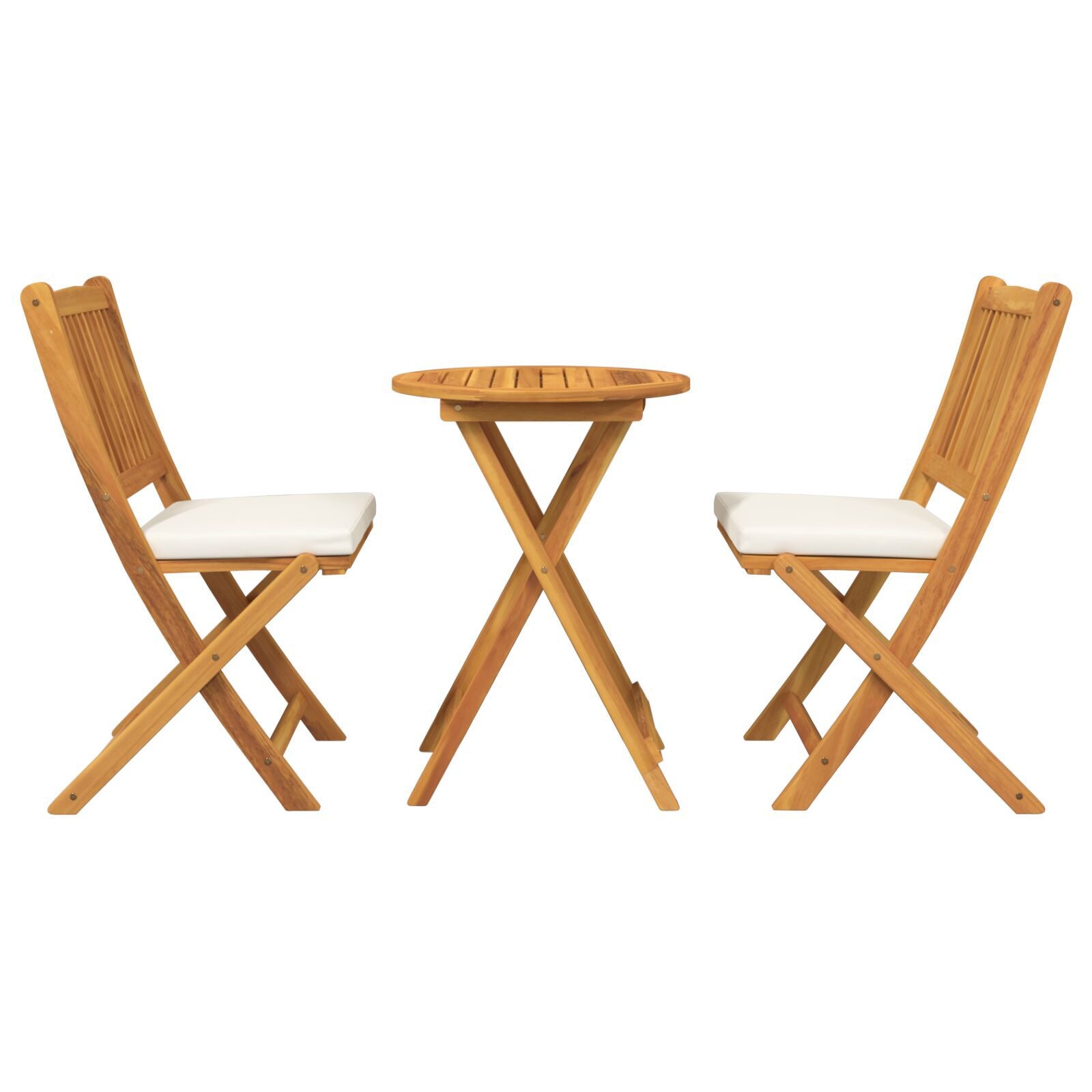 Garten Bistro Set 3 Pcs Braun Massivholz Akazie
