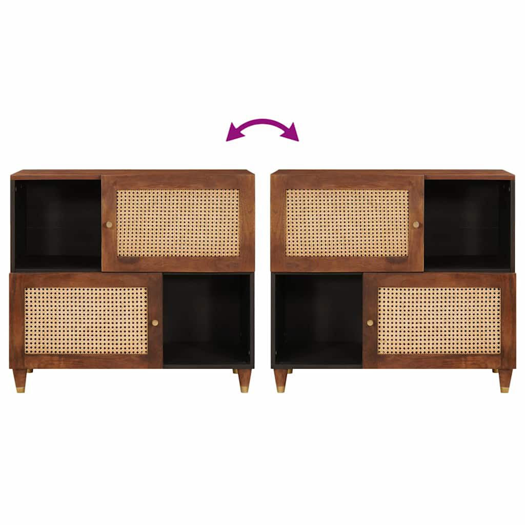 Sideboard Braun 80 X 33,5 X 75 Cm Massivholz Mango