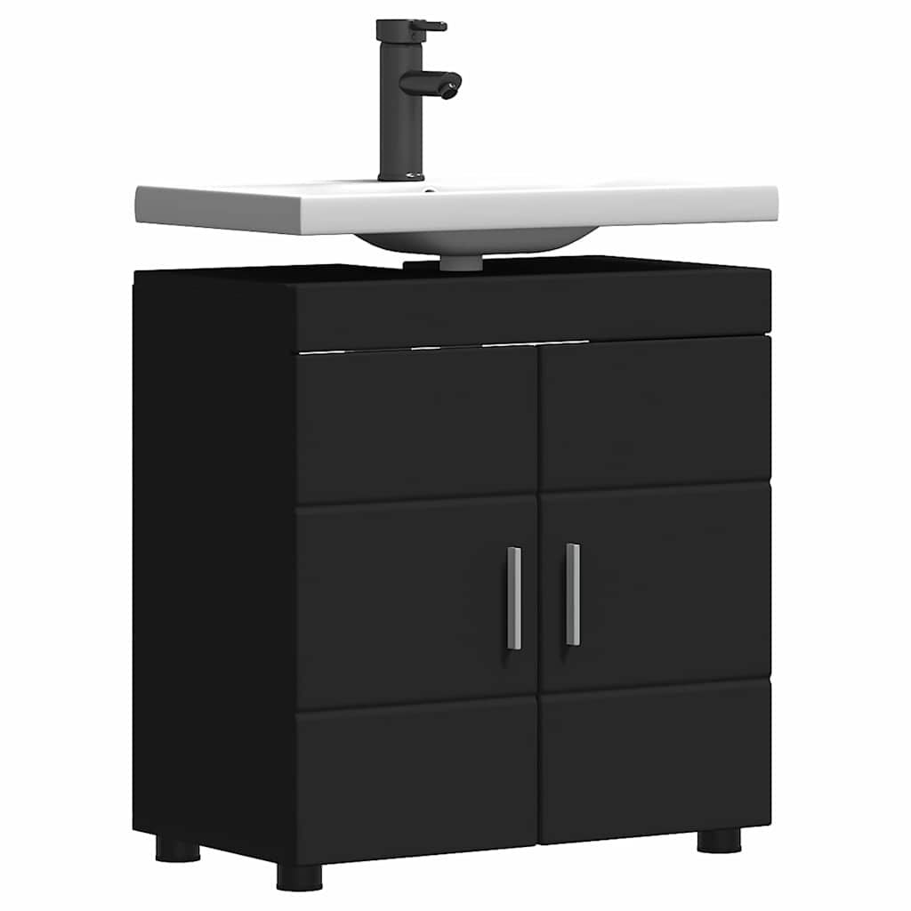 Badezimmerschrank-Set TULUM Schwarz 60 X 34 X 63 Cm