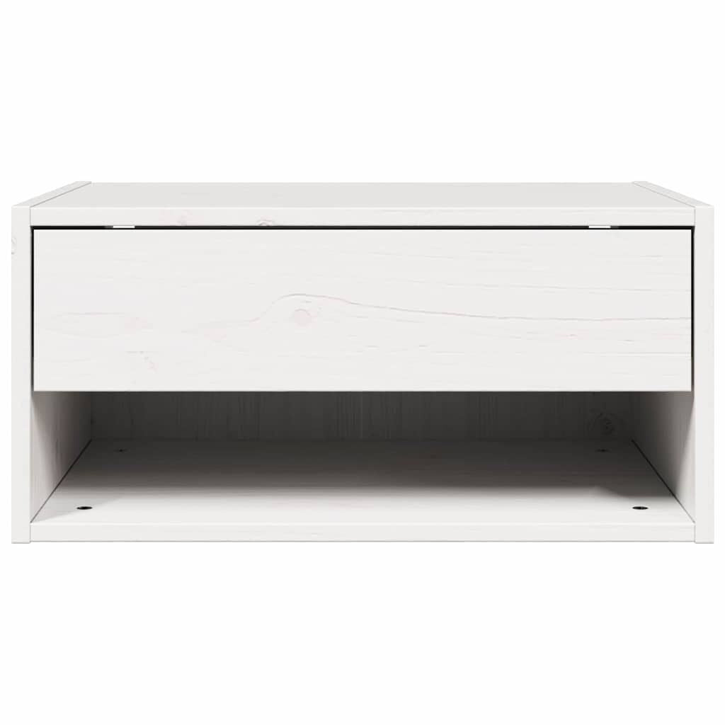 Nachttisch 2 Pcs Weiß 50 X 32,5 X 24 Cm Massivholz Kiefer