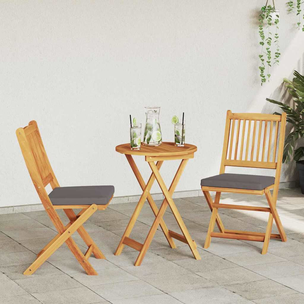 Garten Bistro Set 3 Pcs Braun Massivholz Akazie