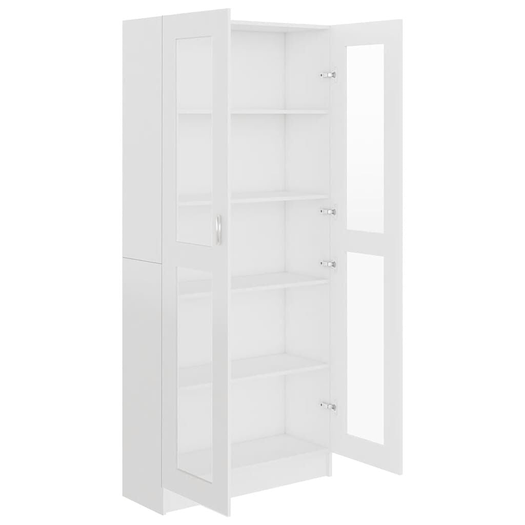 Vitrinenschrank Weiß 82,5X30,5X185 Cm Holzwerkstoff